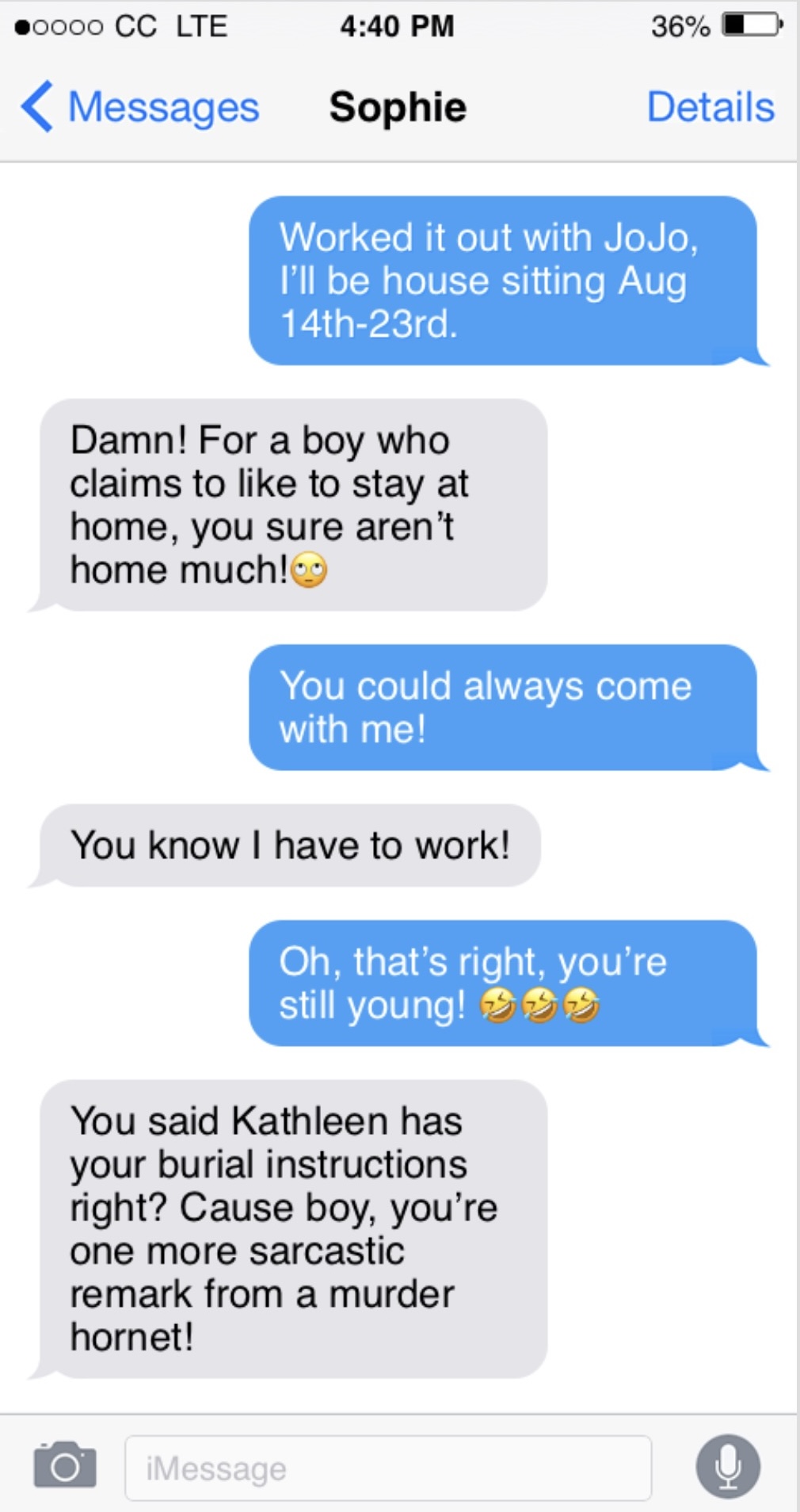 murder hornet text exchange