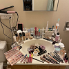 cluttered bathroom sink